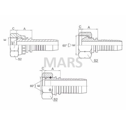 Hydraulická koncovka 8, G1/4" DKR-BSP 0°